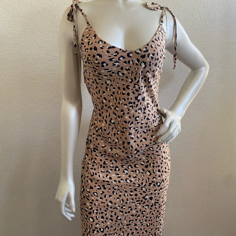 Carly Jean Los Angeles cheetah print midi Slip dress